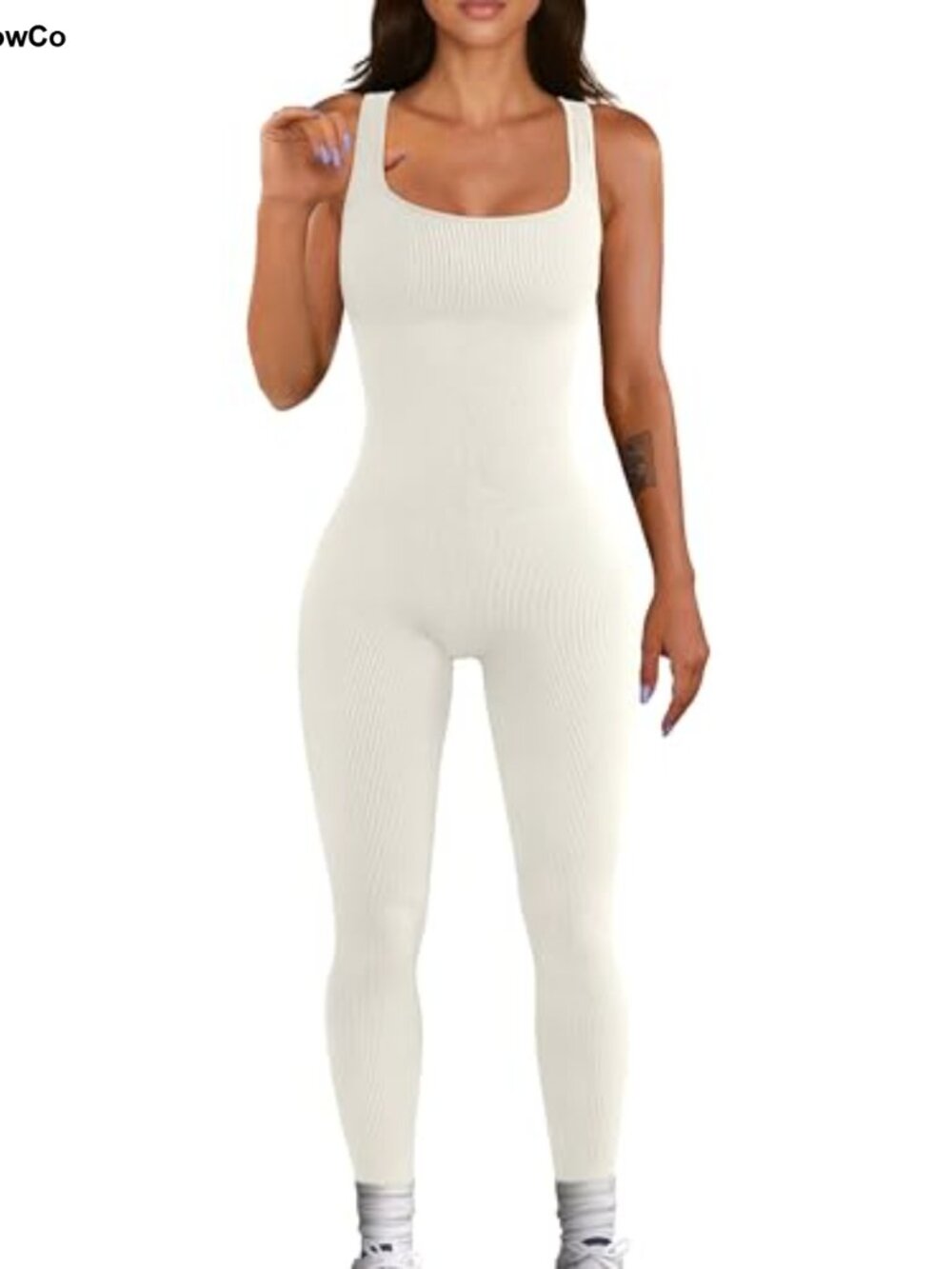 Ribbed Seamless Workout Jumpsuit Yoga Leggings Romper Rib-Knit